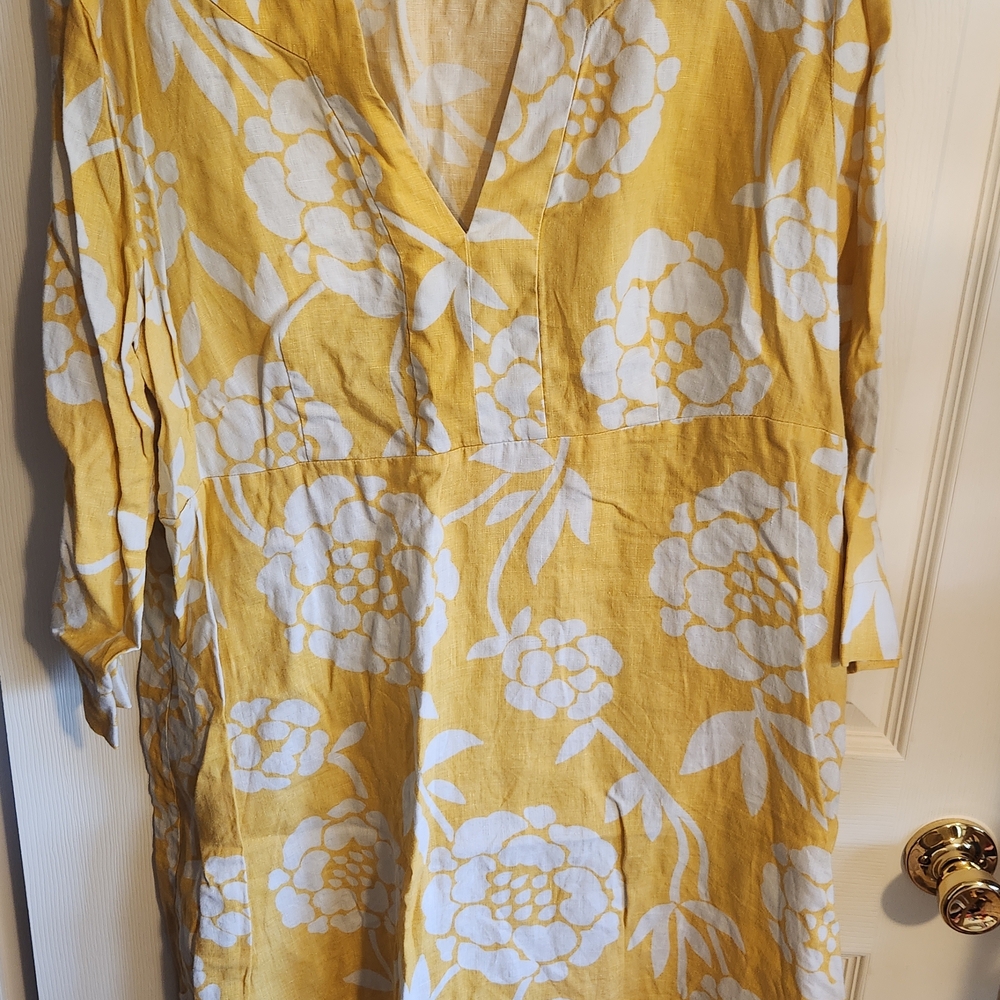 Boden Floral Yellow and White Dress